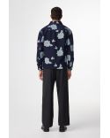 CHEMISE ADWIN FIL-COUPÉ JACQUARD BLEU JEAN