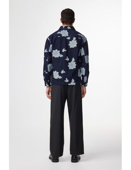 ADWIN FIL-COUPÉ JACQUARD BLUE DENIM SHIRT
