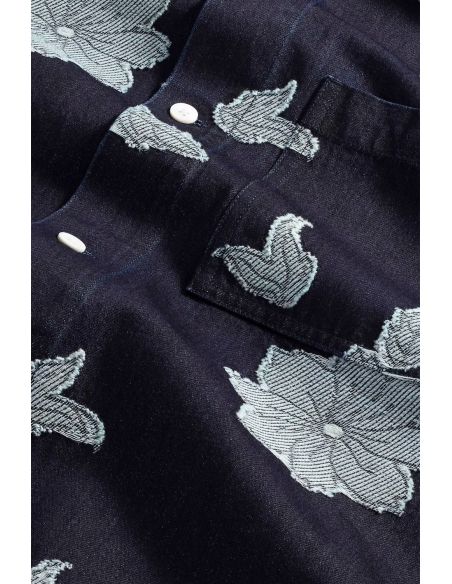 ADWIN FIL-COUPÉ JACQUARD BLUE DENIM SHIRT