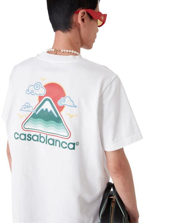TSHIRT MONTAGNE ONDULÉE BLANC