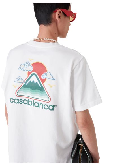 TSHIRT MONTAGNE ONDULÉE BLANC