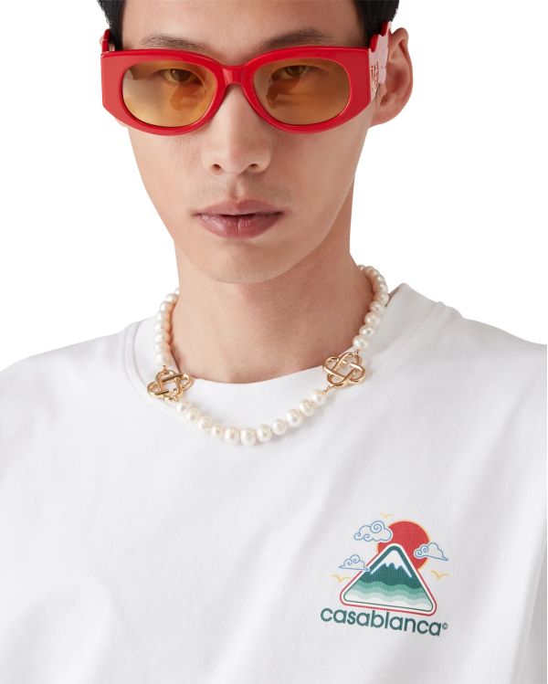 TSHIRT MONTAGNE ONDULÉE BLANC