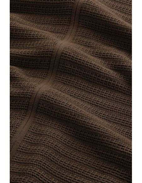 PULL GUSTAV LS ZIP BRUN FONCÉ
