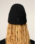 BONNET AMI DE COEUR EN LAINE NOIR