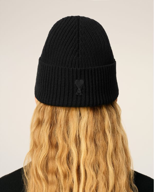 BONNET AMI DE COEUR EN LAINE NOIR