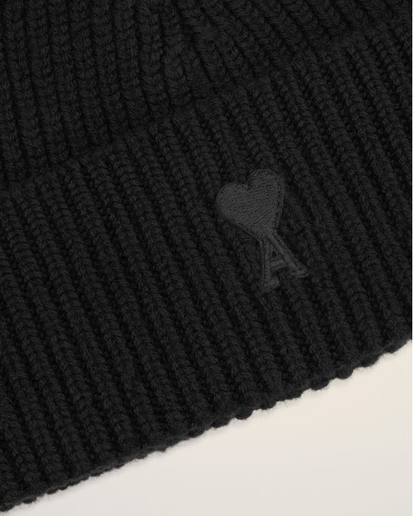 BONNET AMI DE COEUR EN LAINE NOIR