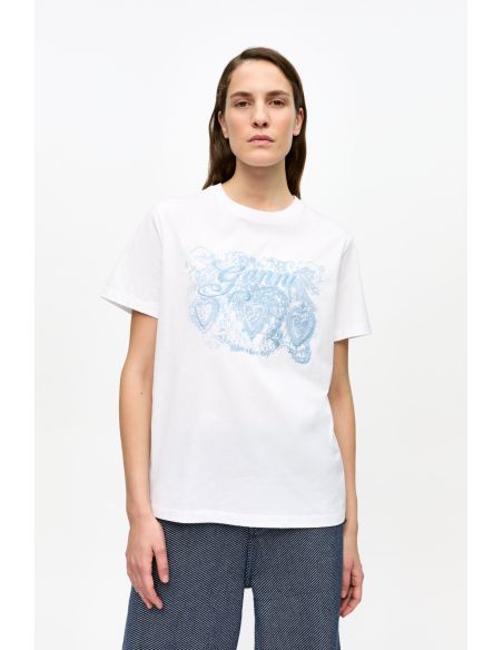 TSHIRT DENTELLE TATTOO BLANC BRILLANT