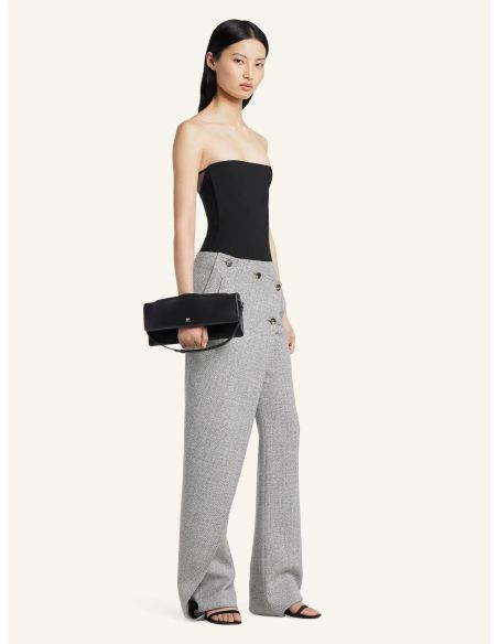 POCHETTE CUFF EN CUIR LISSE NOIR