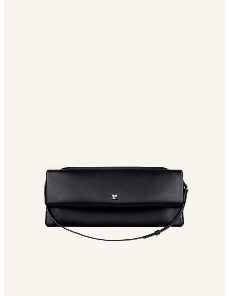 POCHETTE CUFF EN CUIR LISSE NOIR