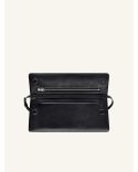 POCHETTE CUFF EN CUIR LISSE NOIR