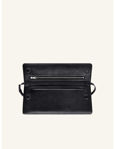 CUFF POUCH IN BLACK SMOOTH LEATHER