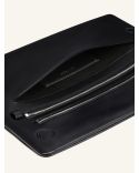 POCHETTE CUFF EN CUIR LISSE NOIR