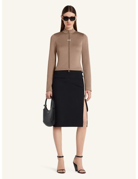 WOOL ZIP-UP SKIRT BLACK