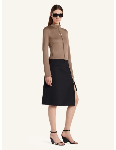 JUPE ZIPPÉE NE LAINE NOIR