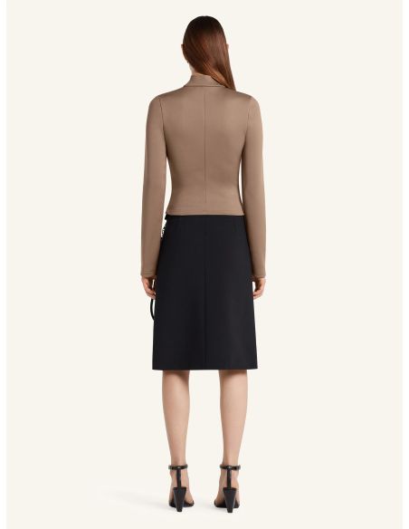 WOOL ZIP-UP SKIRT BLACK