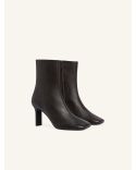 BOTTINES BOUT CARRÉ EN CUIR TAPIOCA