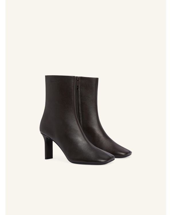BOTTINES BOUT CARRÉ EN CUIR TAPIOCA 2