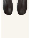 BOTTINES BOUT CARRÉ EN CUIR TAPIOCA