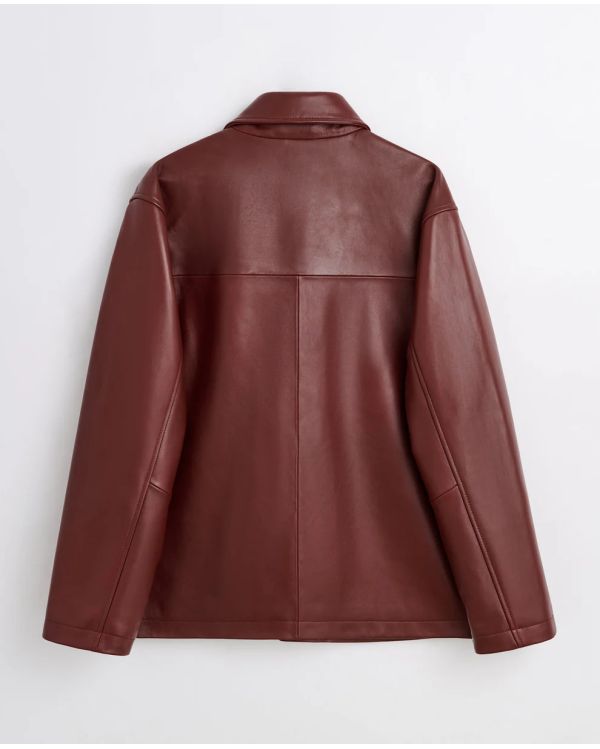 COACH LEATHER JACKET BURGUNDY 2