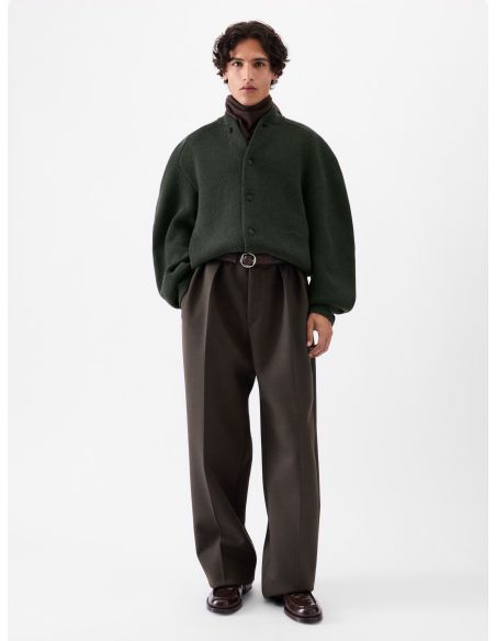 LE CARDIGAN PALLONE KAKI FONCÉ