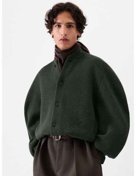 LE CARDIGAN PALLONE KAKI FONCÉ