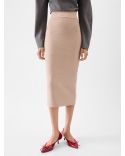 DOPPIO KNITTED SKIRT MULTI-BEIGE