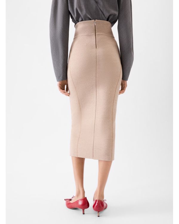 DOPPIO KNITTED SKIRT MULTI-BEIGE