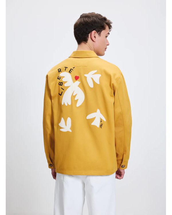 VESTE BRODÉE LIBERTÉ OCRE JAUNE