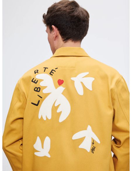 VESTE BRODÉE LIBERTÉ OCRE JAUNE