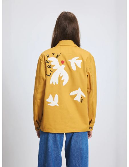 VESTE BRODÉE LIBERTÉ OCRE JAUNE