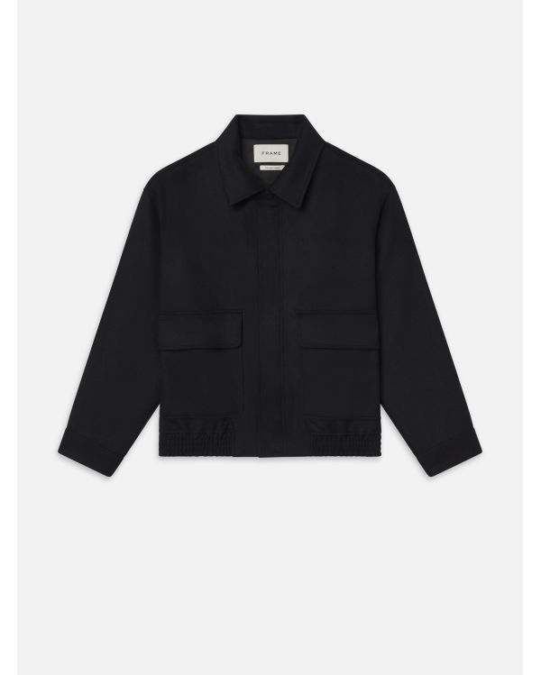 WOOL CASHMERE BLOUSON BLACK
