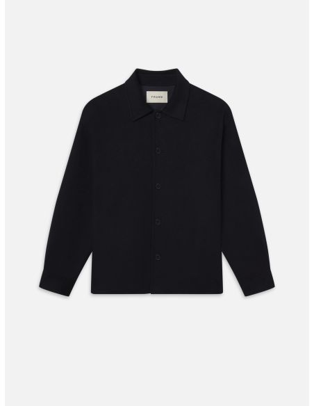 VESTE CHEMISE DOUBLE FACE BLEU MARINE FONCÉ