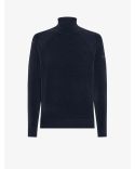 TRICOT COL ROULÉ EN VELOURS BLEU NOIR