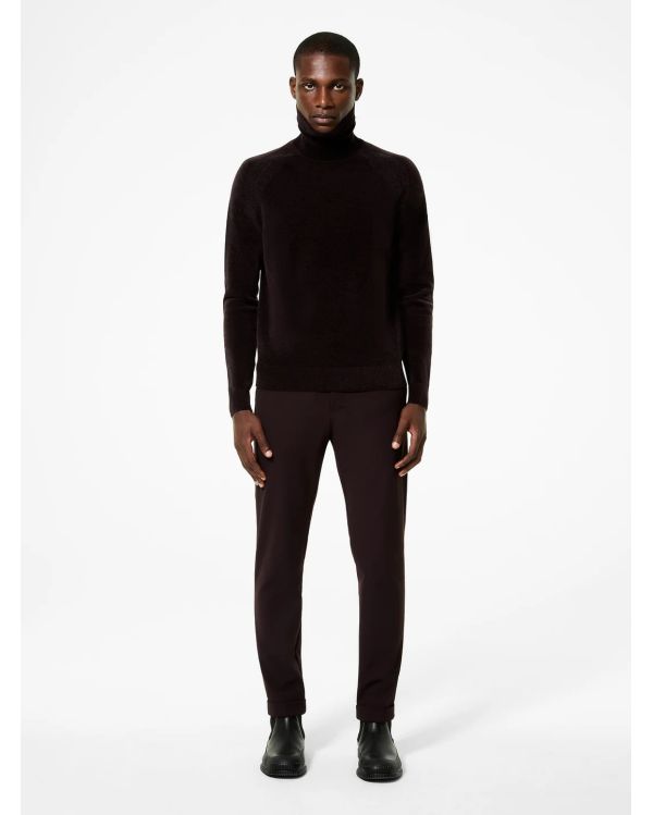VELVET TURTLENECK KNIT BLUE BLACK 2