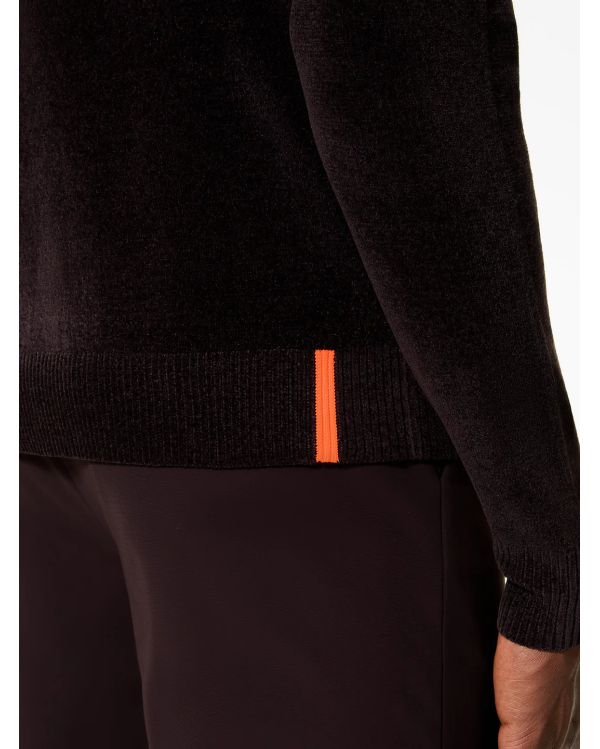 VELVET TURTLENECK KNIT BLUE BLACK