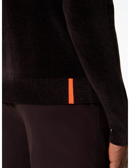 VELVET TURTLENECK KNIT BLUE BLACK