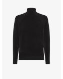 TRICOT COL ROULÉ EN VELOURS NOIR