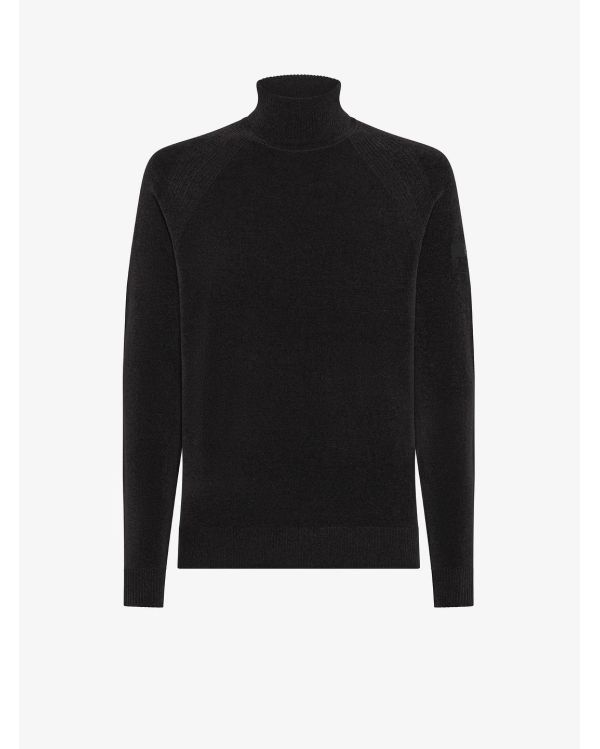 TRICOT COL ROULÉ EN VELOURS NOIR