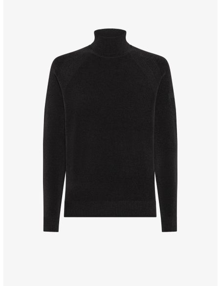 VELVET TURTLENECK KNIT BLACK