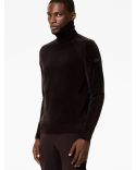 TRICOT COL ROULÉ EN VELOURS NOIR