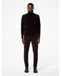 TRICOT COL ROULÉ EN VELOURS NOIR
