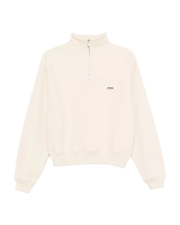 GROS GRAIN TRUCKER SWEATER BEIGE