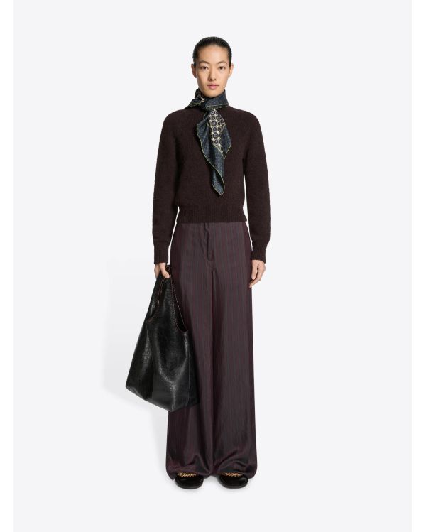 PANTALON À JAMBES LARGES BORDEAUX