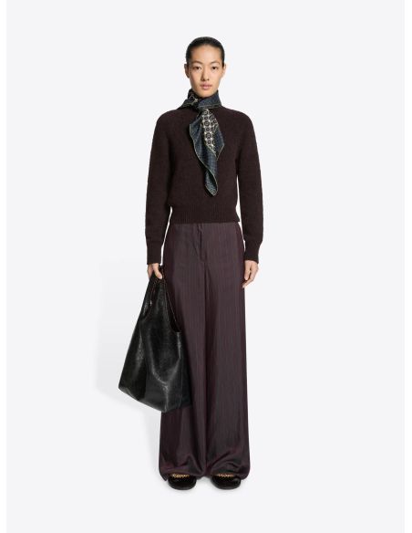 PANTALON À JAMBES LARGES BORDEAUX