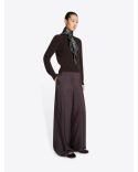 PANTALON À JAMBES LARGES BORDEAUX