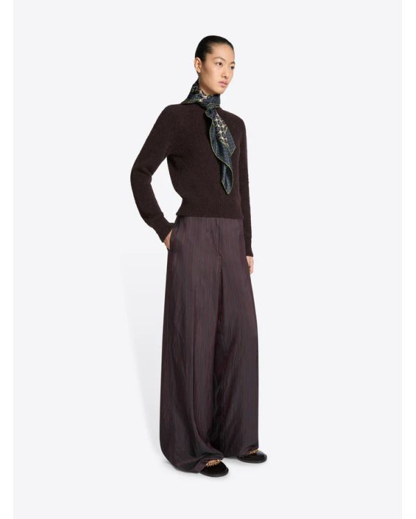 PANTALON À JAMBES LARGES BORDEAUX 2