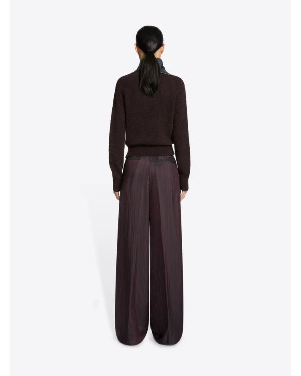 PANTALON À JAMBES LARGES BORDEAUX