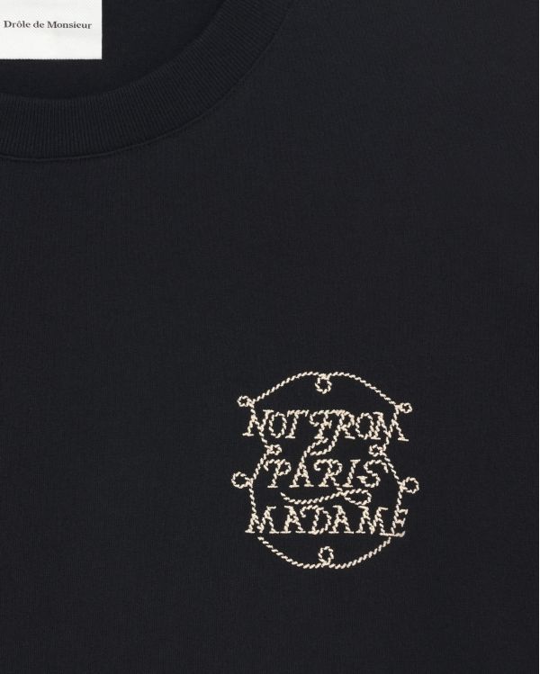 THE BLACK BRAIDED SLOGAN TSHIRT