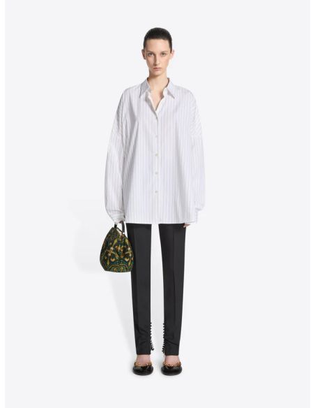 LOOSE-FITTING STRIPED SHIRT NAVY
