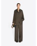 LOOSE-FITTING STRIPED SHIRT BROWN